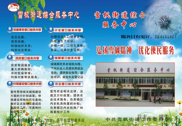 雪枫街道综合服务中心宣传折页印刷